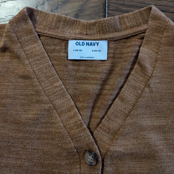 Old Navy kids cropped cardigan V neck button up size Large 10-12 - Picture 8 of 9